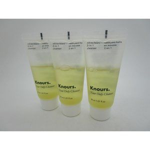 KNOURS Oil-to-Foam 2-in-1 Cleanser YOUR ONLY CLEANSER Travel Size LOT of 3